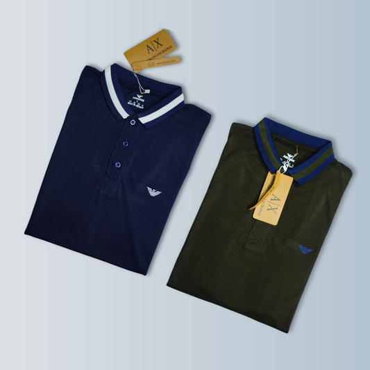 Pack Of 2 Polo Shirts (Navy & Green)