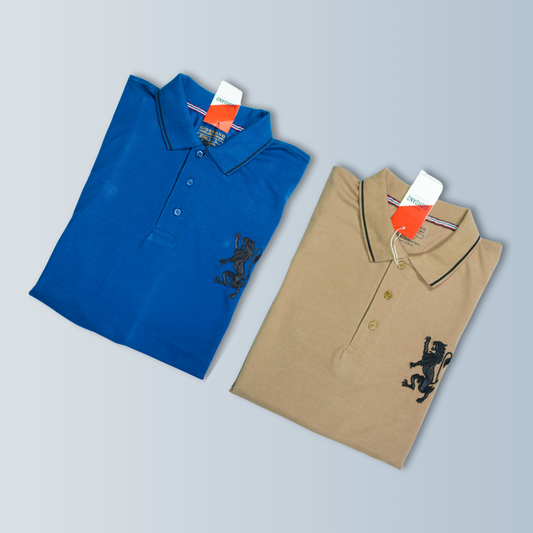 Pack Of 2 Polo Shirts ( Navy & Rustic Brown )